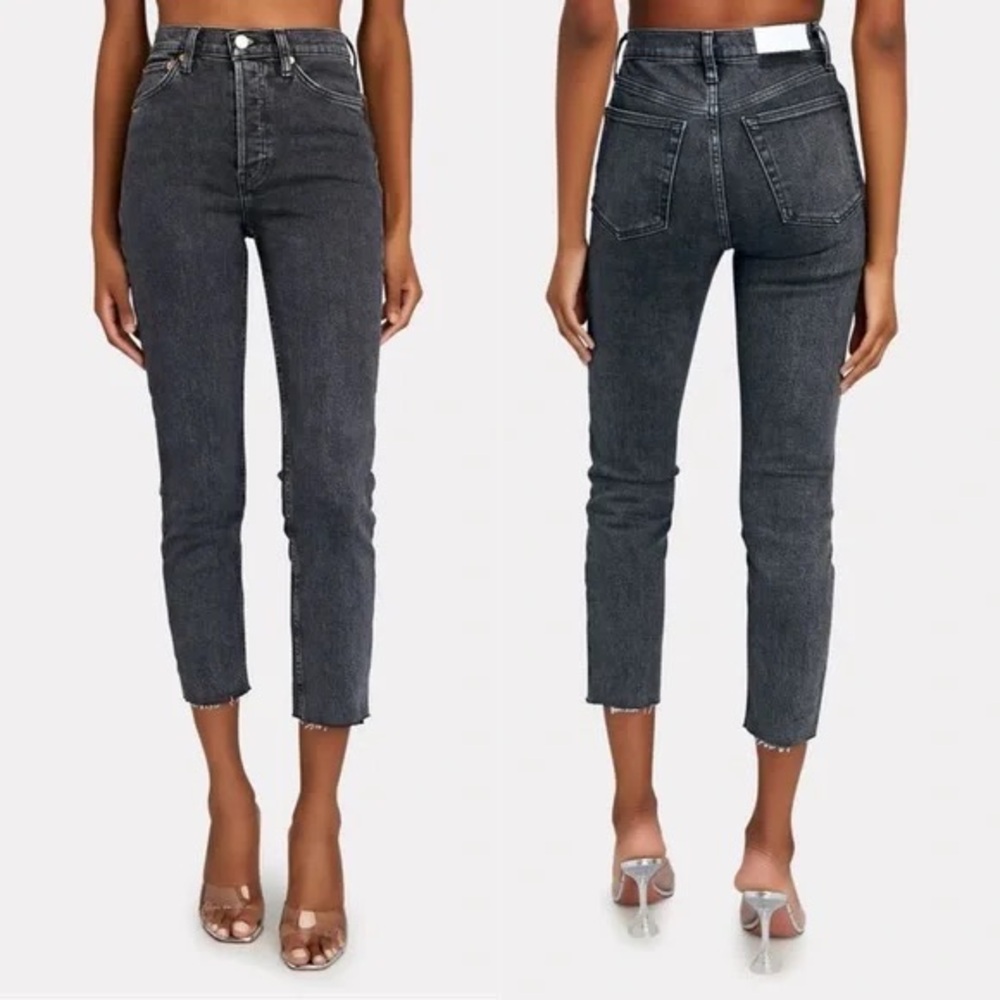RE/DONE 90s High-Rise Ankle Crop Distressed Skinny Jeans